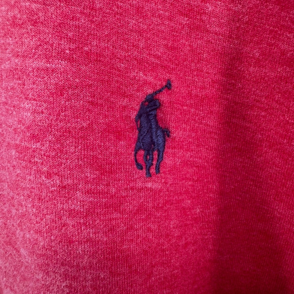 Polo Ralph Lauren Mens XL Red Heather Quarter Zip Pullover Cotton Blend Sweater - Picture 6 of 11